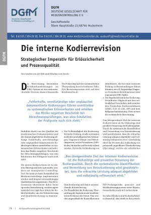 Vorschauseite 1: Die interne Kodierrevision Strategischer Imperativ für Erlössicherheit und Prozessqualität