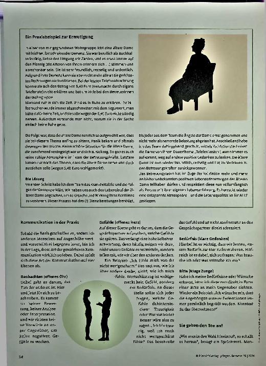 Vorschauseite 3: Ein Lebenswert-Baustein in der Pflege: Wertschätzende Kommunikation im Fokus.