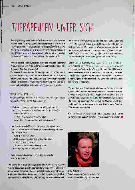 Vorschauseite 1: THERAPEUTEN UNTER SICH