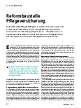 Vorschauseite 1: Reformbaustelle Pflegeversicherung
