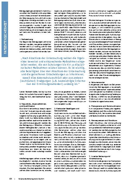 Vorschauseite 2: Was tun bei Verdacht auf Patiententötung im Krankenhaus? Hinweise zur Befragung von Mitarbeitern im Rahmen der Sachverhaltsaufklärung.