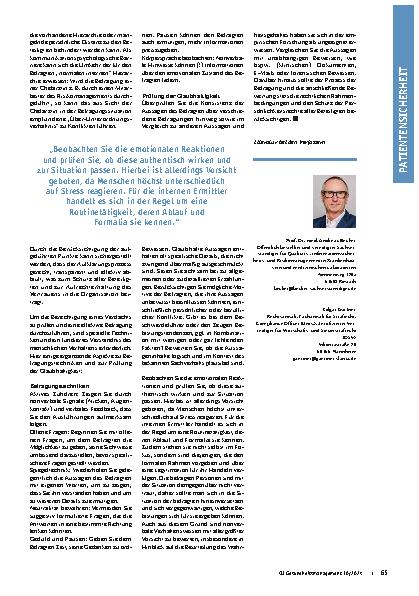 Vorschauseite 3: Was tun bei Verdacht auf Patiententötung im Krankenhaus? Hinweise zur Befragung von Mitarbeitern im Rahmen der Sachverhaltsaufklärung.