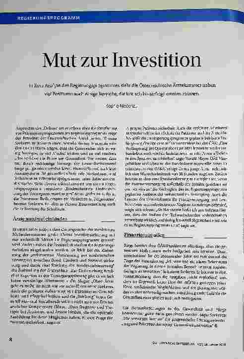 Vorschauseite 1: Mut zur Investition