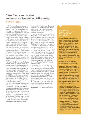 Vorschauseite 1: Neue Chancen für eine kommunale Zuverdienstförderung