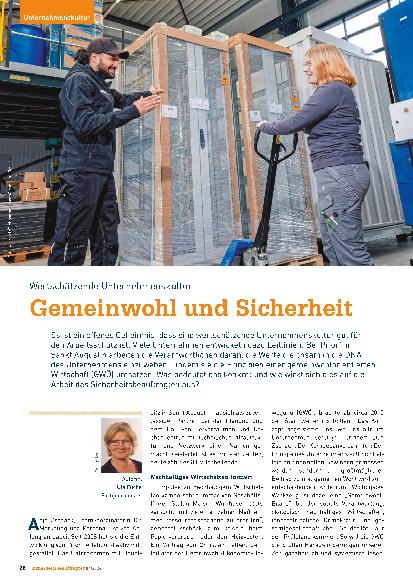 Vorschauseite 1: Wertschätzende Unternehmenskultur, Gemeinwohl und Sicherheit