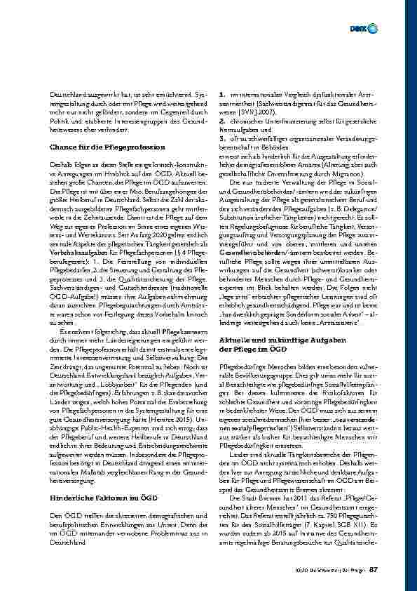 Vorschauseite 2: PFLEGE IM ÖGD – POTENZIAL ODER BALLAST?