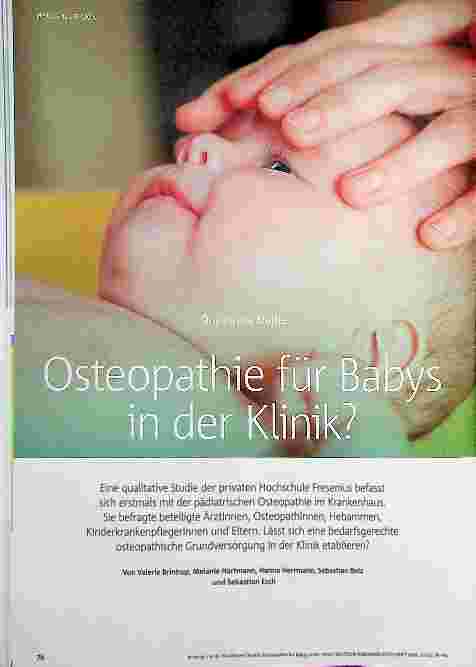 Vorschauseite 1: Osteopathie für Babys in der Klinik?
