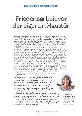 Vorschauseite 1: Friedensarbeit vor der eigenen Haustür