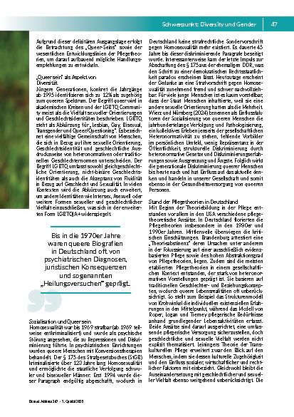 Vorschauseite 2: Pflegetheorien im Kontext queersensibler Pflege. Neue Perspektiven und Handlungsimpulse für die professionelle Pflegepraxis