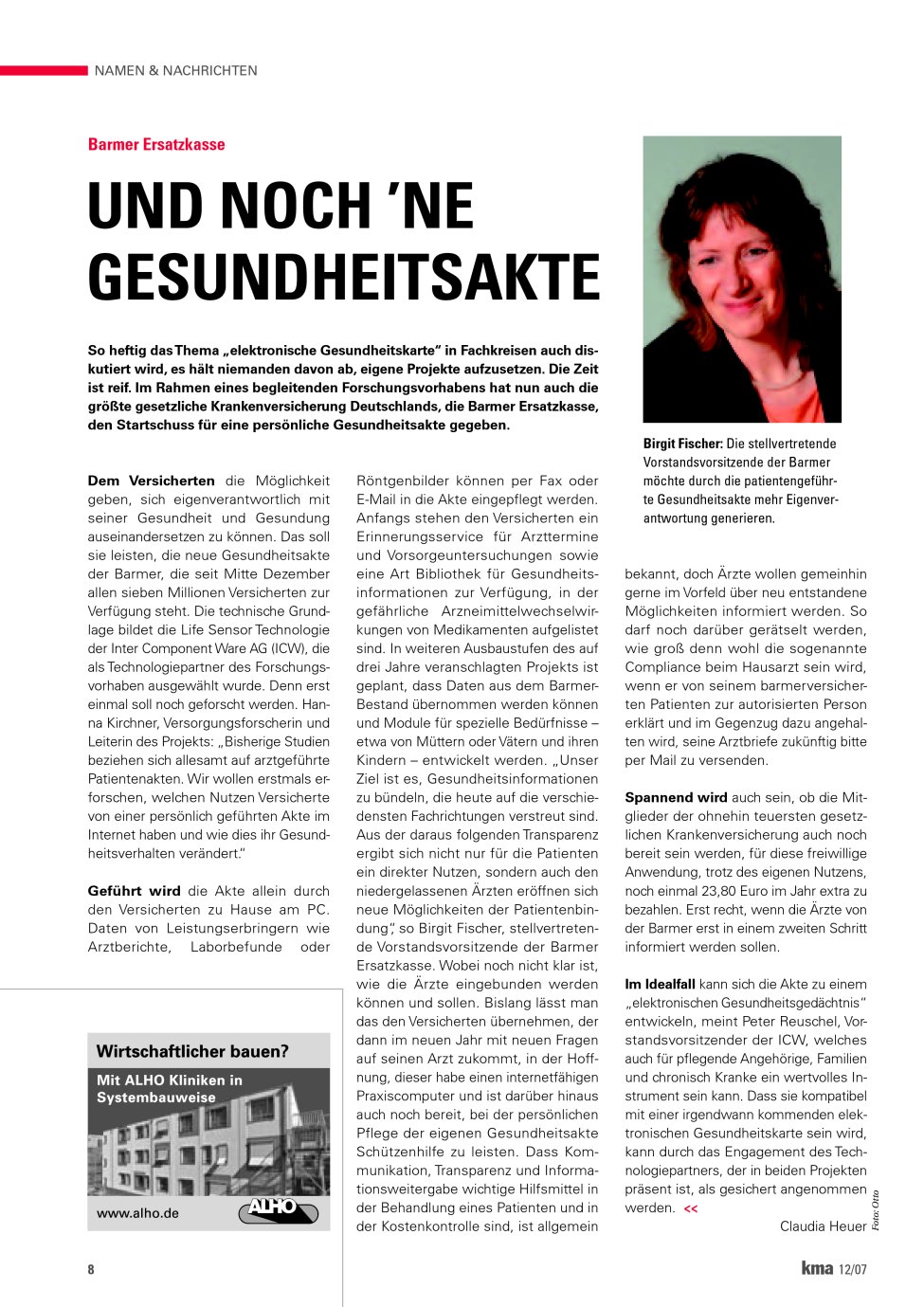 Vorschauseite 1: Und noch ?ne Gesundheitsakte
