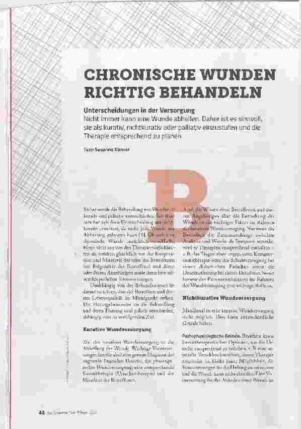 Vorschauseite 1: CHRONISCHE WUNDEN RICHTIG BEHANDELN