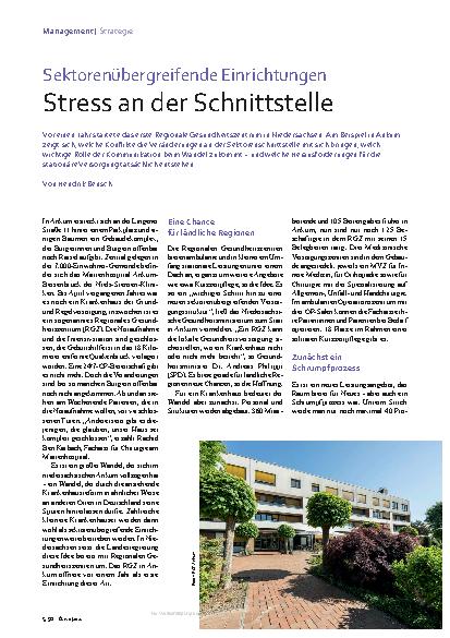 Vorschauseite 1: Sektorenübergreifende Einrichtungen: Stress an der Schnittstelle