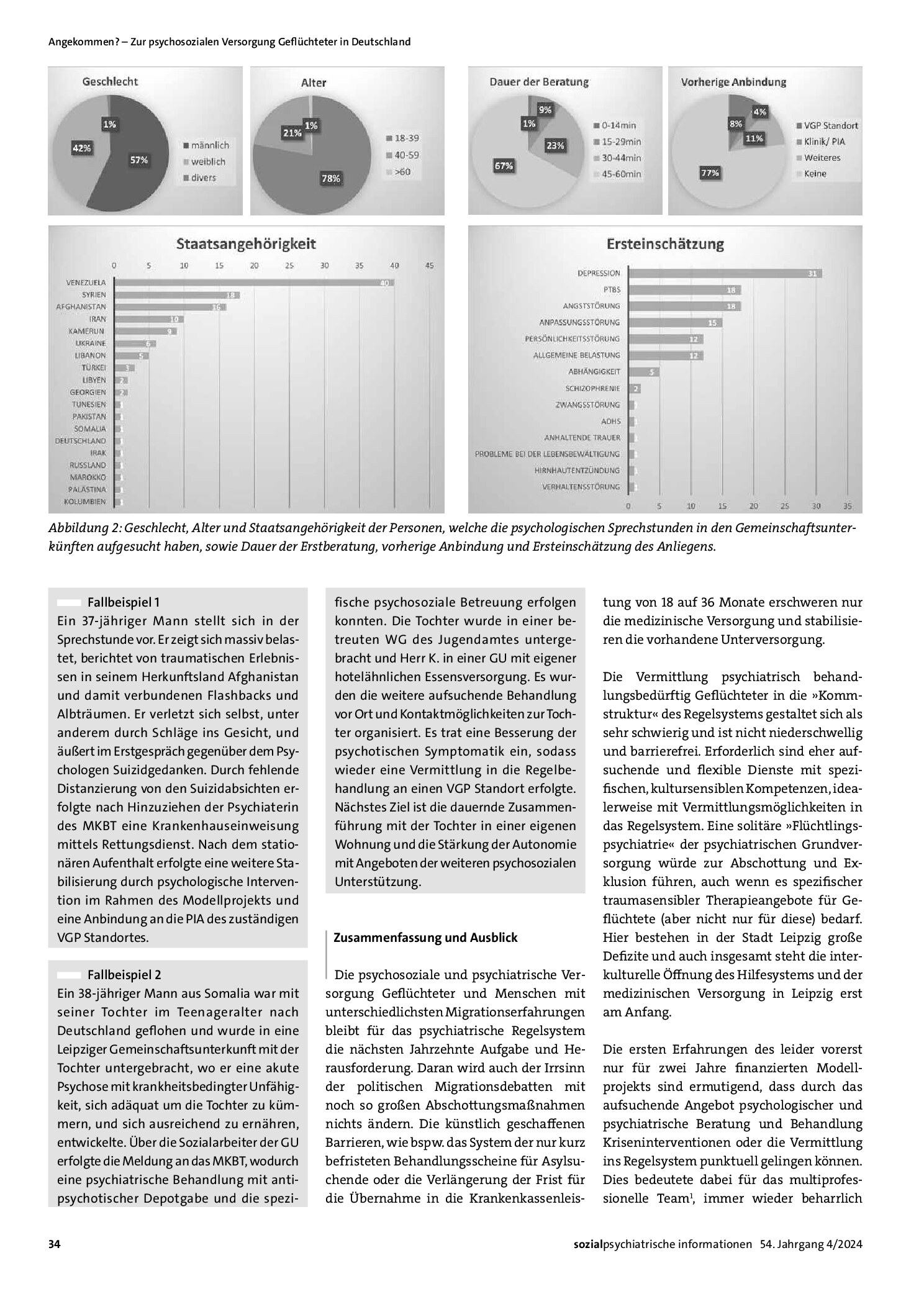 Vorschauseite 4: Krisenbewältigung vor Ort und Brücken bauen ins Regelsystem. Erste Erfahrungen eines Modellprojektes zur Stärkung der psychosozialen Versorgung von geflüchteten Menschen in der St…