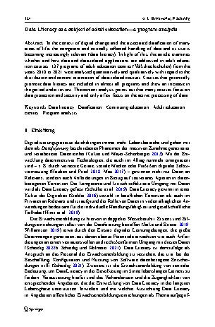 Vorschauseite 2: Data Literacy als Gegenstand der Erwachsenenbildung – eine Programmanalyse
