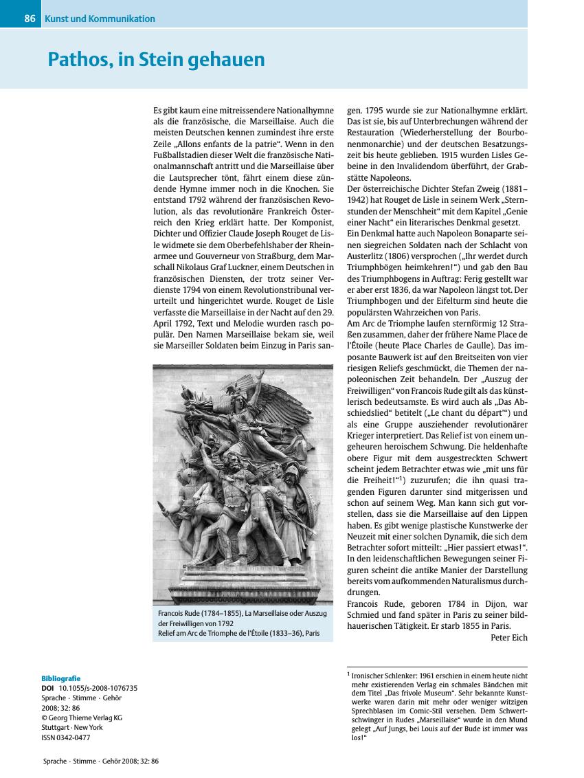 Vorschauseite 1: Pathos, in Stein gehauen