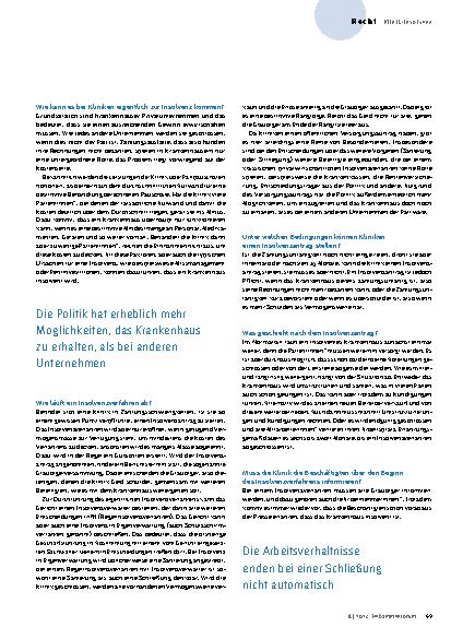 Vorschauseite 2: Meine Klinik ist pleite - was nun?
