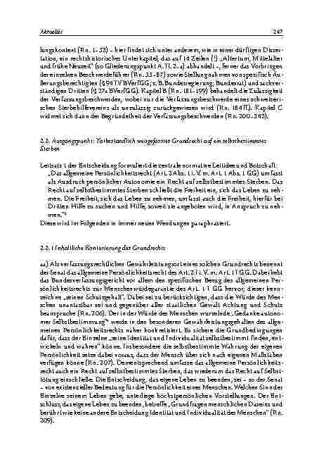 Vorschauseite 3: "Autonome Selbstbestimmung" – und was nun? Kritische Anmerkungen und rechtspolitische Fragen zum Urteil des Bundesverfassungsgerichts zu § 217 StGB