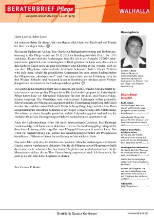 Vorschauseite 1: Beraterbrief Pflege Heft 1