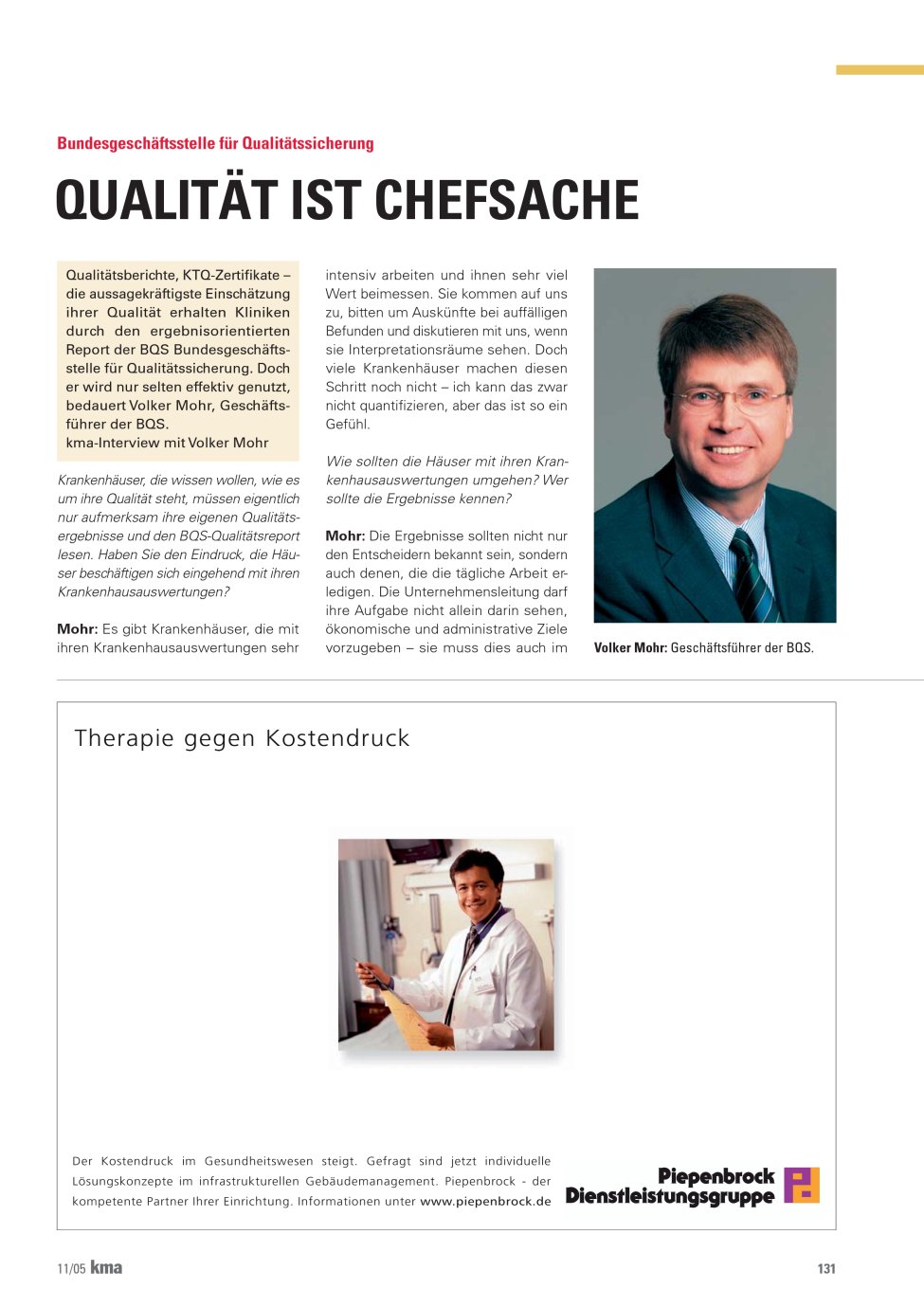 Vorschauseite 1: Qualität ist Chefsache