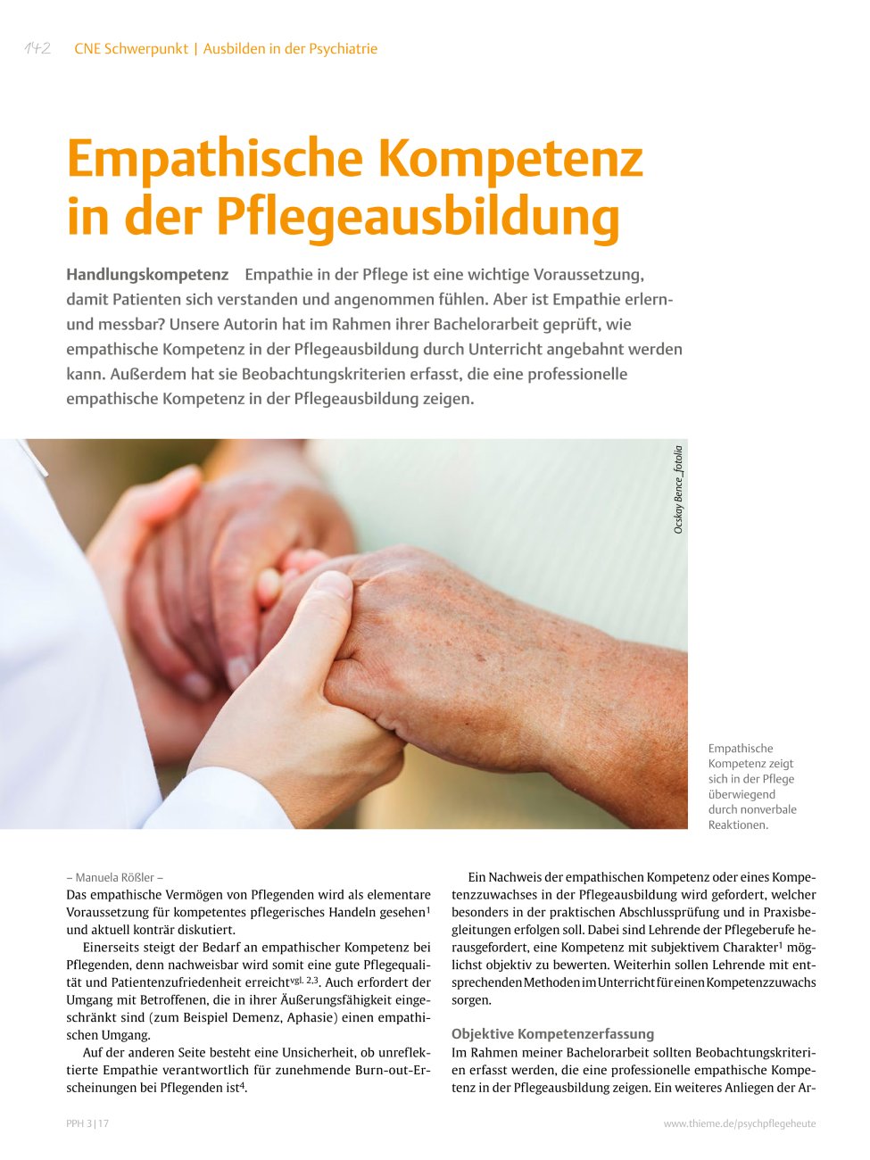 Vorschauseite 1: Empathische Kompetenz in der Pflegeausbildung