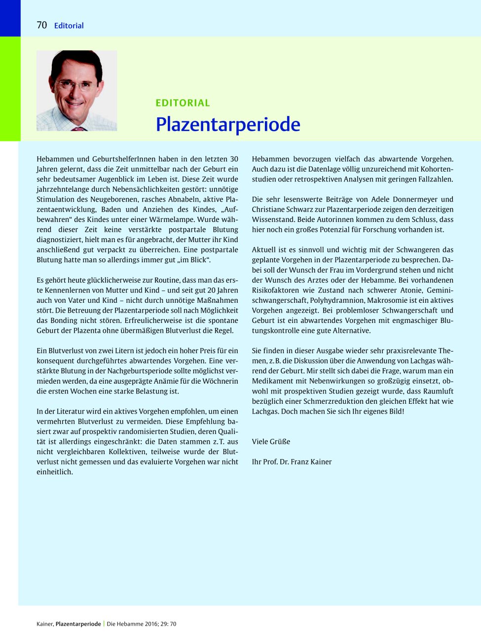 Vorschauseite 1: Plazentarperiode