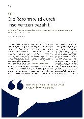 Vorschauseite 1: Die Reform wird durch Insolvenzen bezahlt.