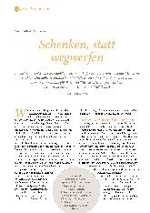 Vorschauseite 1: Schenken, statt wegwerfen
