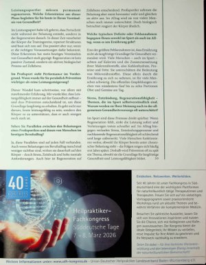 Vorschauseite 2: „Fortschritt entsteht in der Regeneration“ Von der Profikarriere zur ganzheitlichen Gesundheit