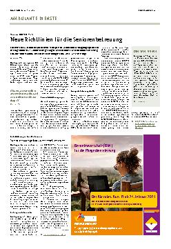 Vorschauseite 1: Neue Richtlinien für die Seniorenbetreuung