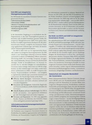 Vorschauseite 2: Ganzheitliche Governance im Krankenhaussektor - vom B3S zum integrierten Managementsystem