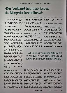 Vorschauseite 1: "Der Verband hat mein Leben als Bürgerin beeinflusst!"