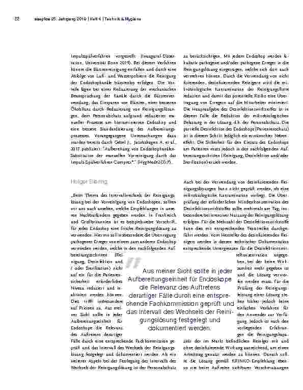 Vorschauseite 3: Prüfmethode zur Wirksamkeit von Reinigungslösungen im Rahmen der manuellen Vorreinigung von Endoskopen – Drei Einschätzungen von Fachexperten