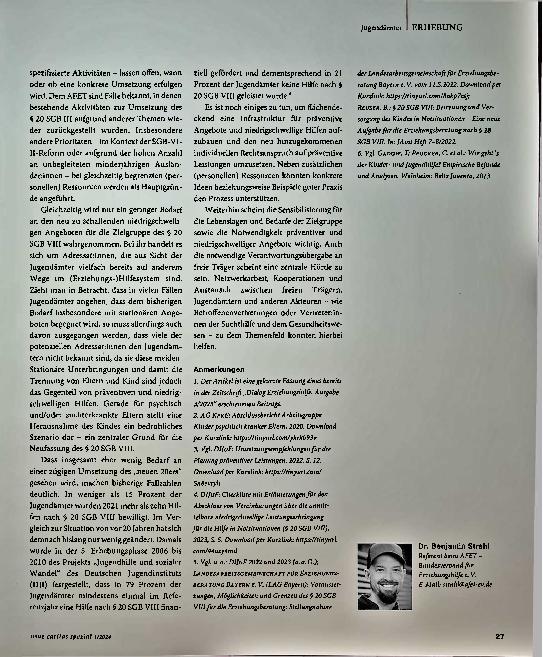 Vorschauseite 6: Nur wenig Bedarf an niedrigschwelligen und präventiven Hilfen?