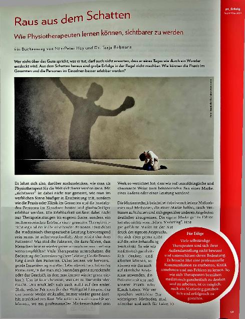 Vorschauseite 1: Raus aus dem Schatten: Wie Physiotherapeuten lernen können, sichtbarer zu werden