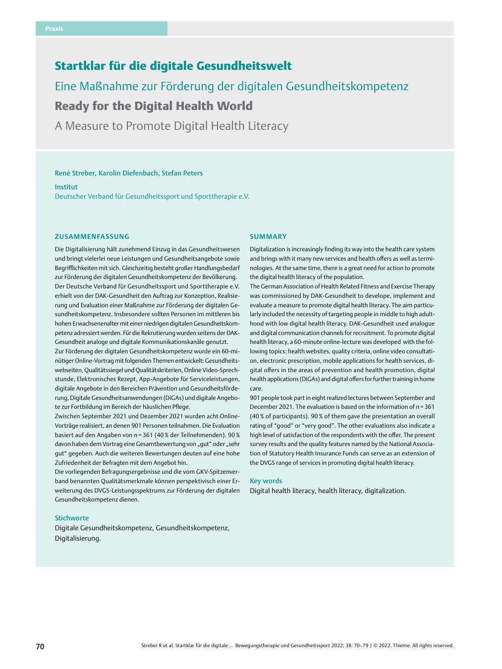 Vorschauseite 1: Startklar für die digitale Gesundheitswelt