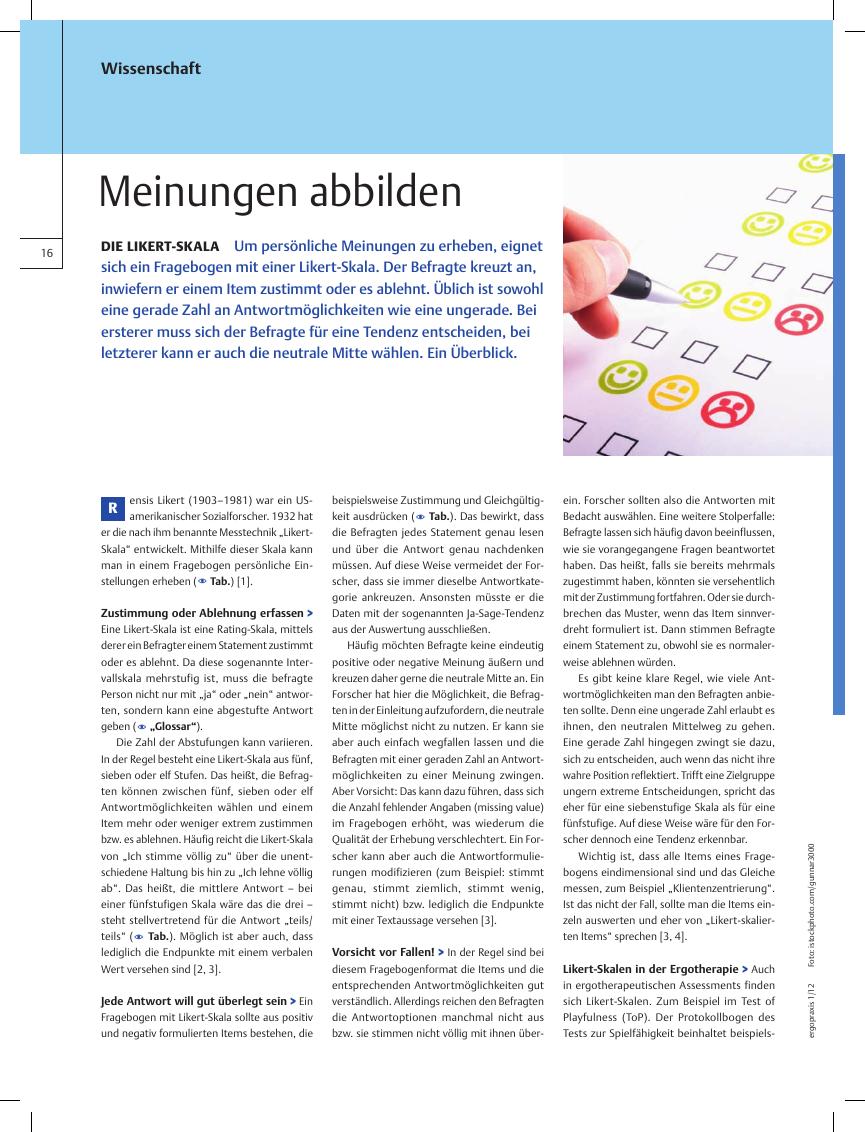 Vorschauseite 1: Die Likert-Skala ? Meinungen abbilden