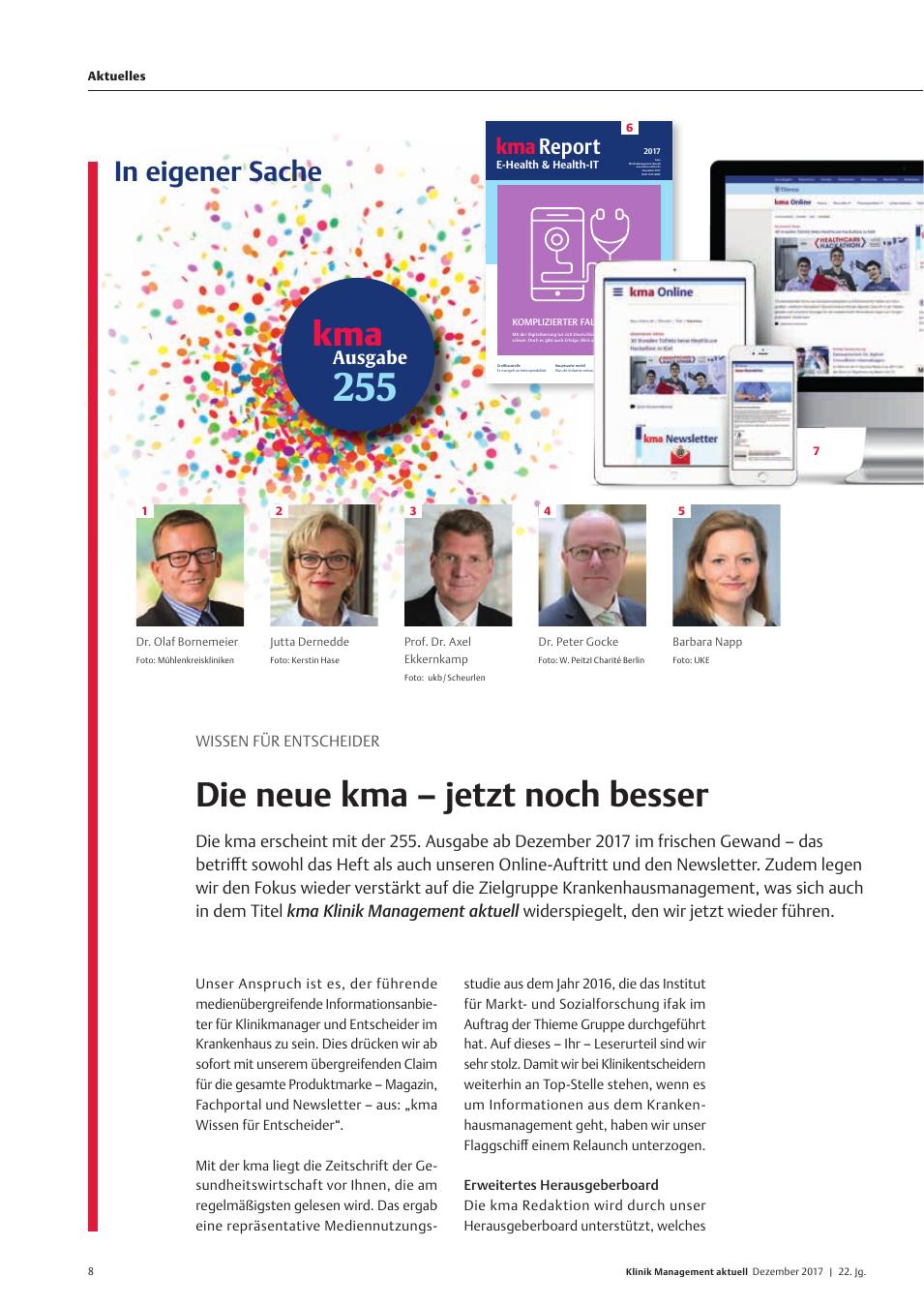 Vorschauseite 1: Wissen für Entscheider - Die neue kma ? jetzt noch besser