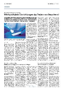 Vorschauseite 1: Wie handhaben Einrichtungen das Testen von Besuchern?