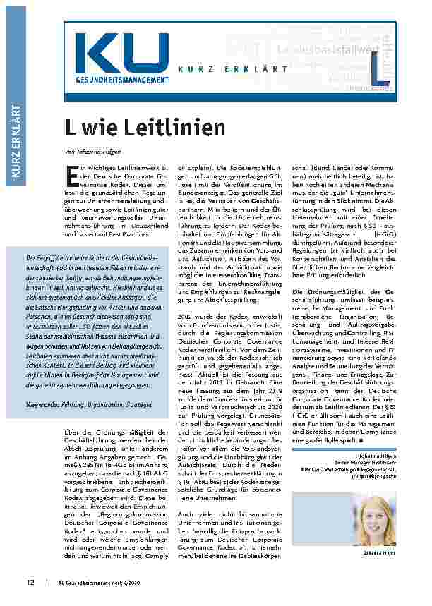 Vorschauseite 1: L wie Leitlinien