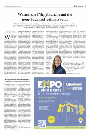 Vorschauseite 1: Warum die Pflegebranche auf die neue Fachkräfteallianz setzt