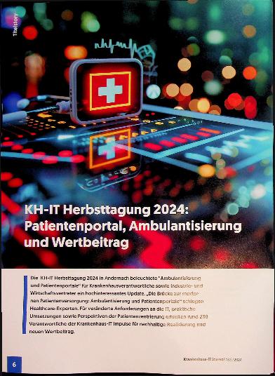 Vorschauseite 1: KH-IT Herbsttagung 2024: Patientenportal, Ambulantisierung und Wertbeitrag