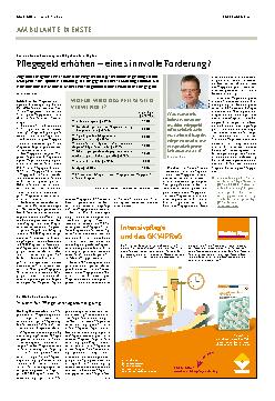 Vorschauseite 1: Pflegegeld erhöhen – eine sinnvolle Forderung?