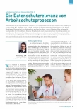Vorschauseite 1: Arbeitssicherheit und Datenschutz (Teil 3) Die Datenschutzrelevanz von Arbeitsschutzprozessen