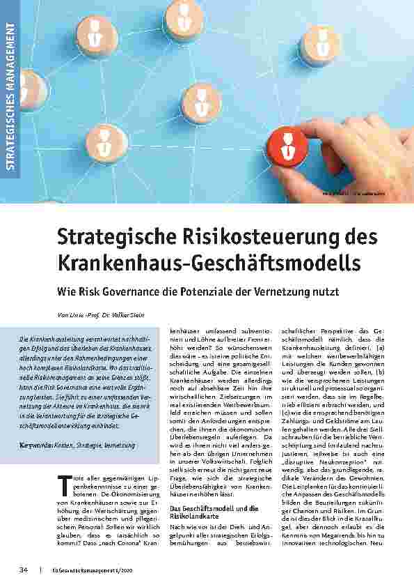 Vorschauseite 1: Strategische Risikosteuerung des Krankenhaus-Geschäftsmodells: Wie Risk Governance die Potenziale der Vernetzung nutzt