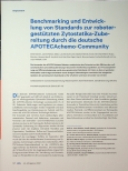 Vorschauseite 1: Benchmarking und Entwicklung von Standards zur robotergestützten Zytostatika-Zubereitung durch die deutsche APOTECAchemo-Community
