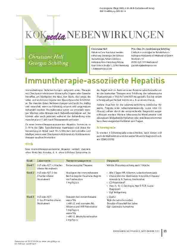 Vorschauseite 1: Immuntherapie-assoziierte Hepatitis
