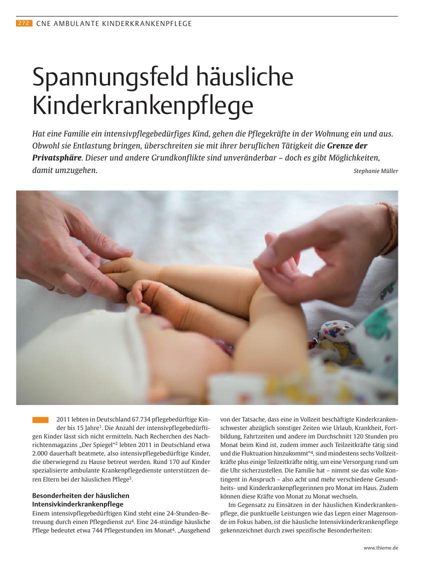 Vorschauseite 1: Spannungsfeld häusliche Kinderkrankenpflege
