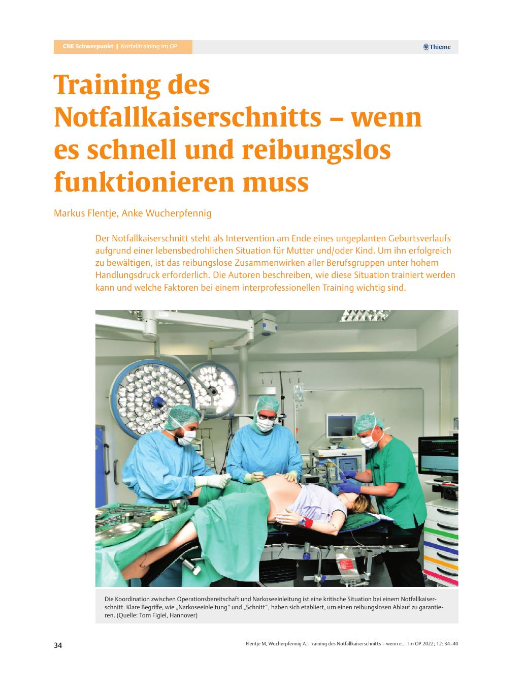 Vorschauseite 1: Training des Notfallkaiserschnitts – wenn es schnell und reibungslos funktionieren muss