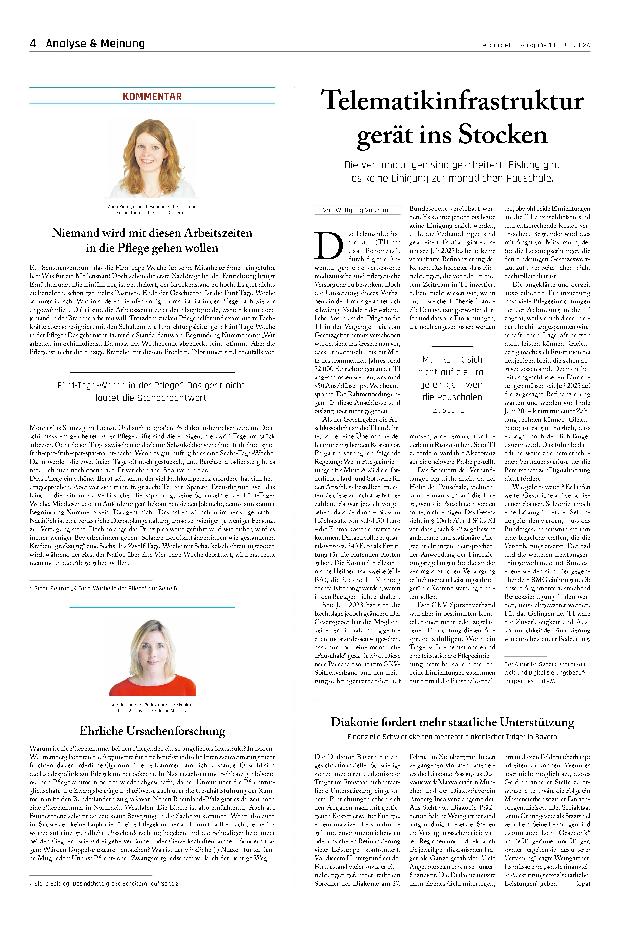 Vorschauseite 1: Telematikinfrastruktur gerät ins Stocken