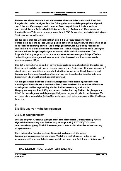 Vorschauseite 2: Die gute alte Entgeltordnung im öffentlichen Dienst